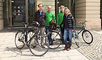 Das Team der grünen Radtour zur Hochwasserabwehr: Gregor Zündorf, Andreas Bock, Timo Gedlich und Steffi Lemke.