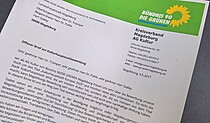 Offener Brief an die OB Lutz Trümper zur Kulturhauptstadtbewerbung auf grünem Briefpapier.