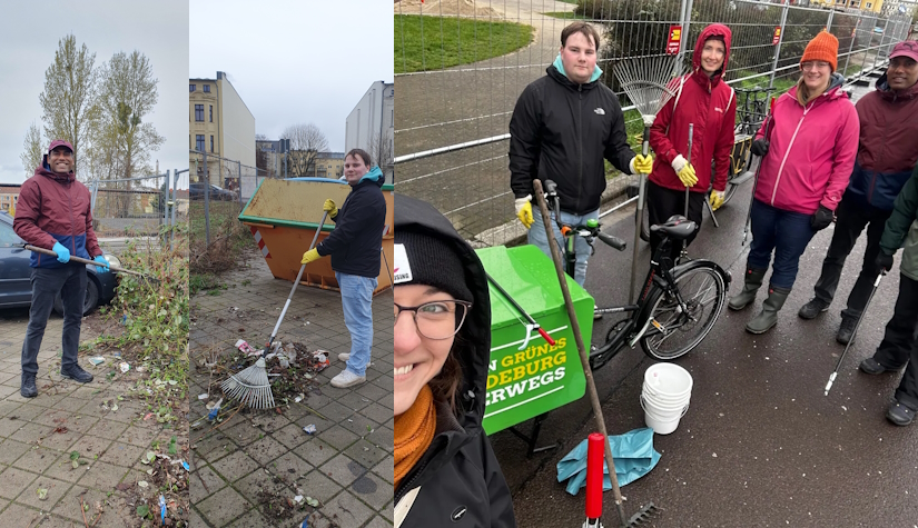 Bildercollage von der Aktion Sudenburg putzt sich