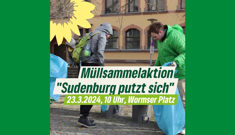 Grüne beim Müll sammeln in Sudenburg Grüne beim Müll sammeln in Sudenburg