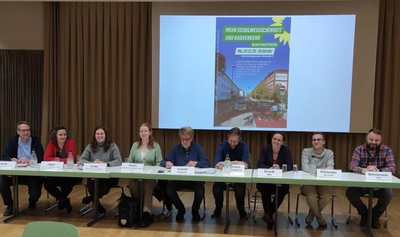 Podium Veranstaltung Schulwegsicherheit und Radverkehr in der Nachtweide Podium Veranstaltung Schulwegsicherheit und Radverkehr in der Nachtweide