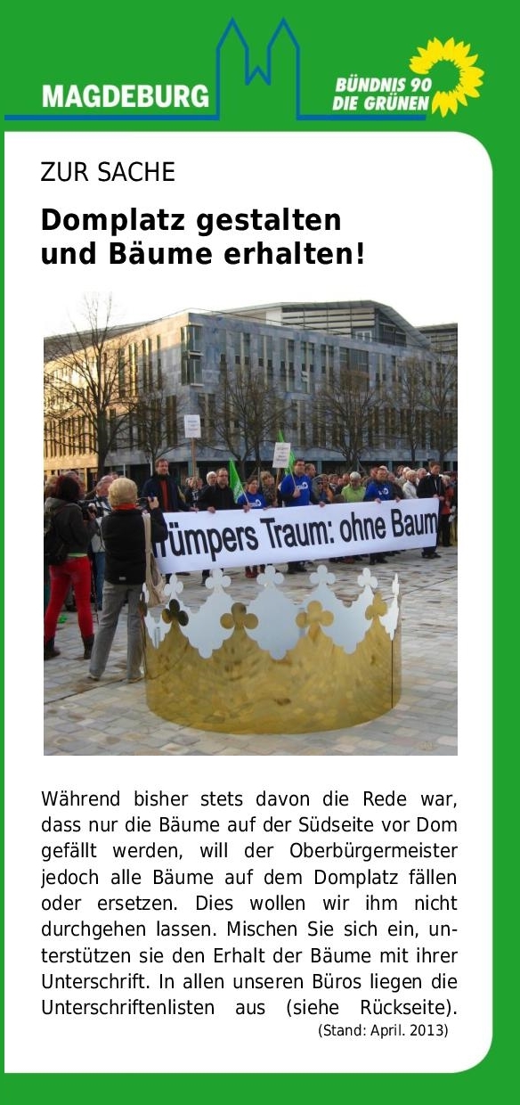 Faltblatt Bäume erhalten.