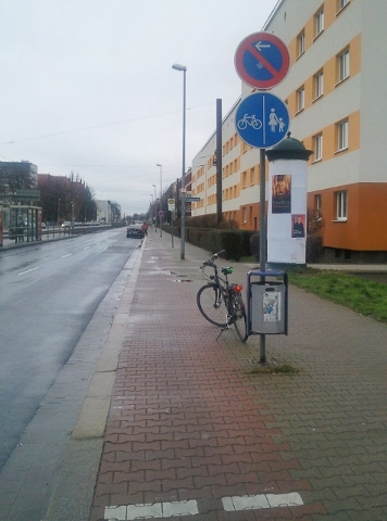 Fahrradweg am Westring in Höhe Liebknechtstraße.