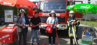 Wahlkampfstand in Olvenstedt.