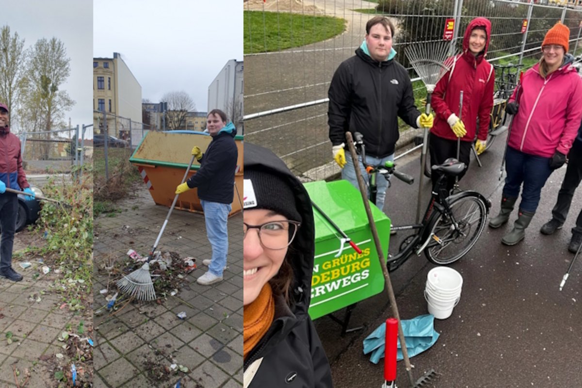 Bildercollage von der Aktion Sudenburg putzt sich