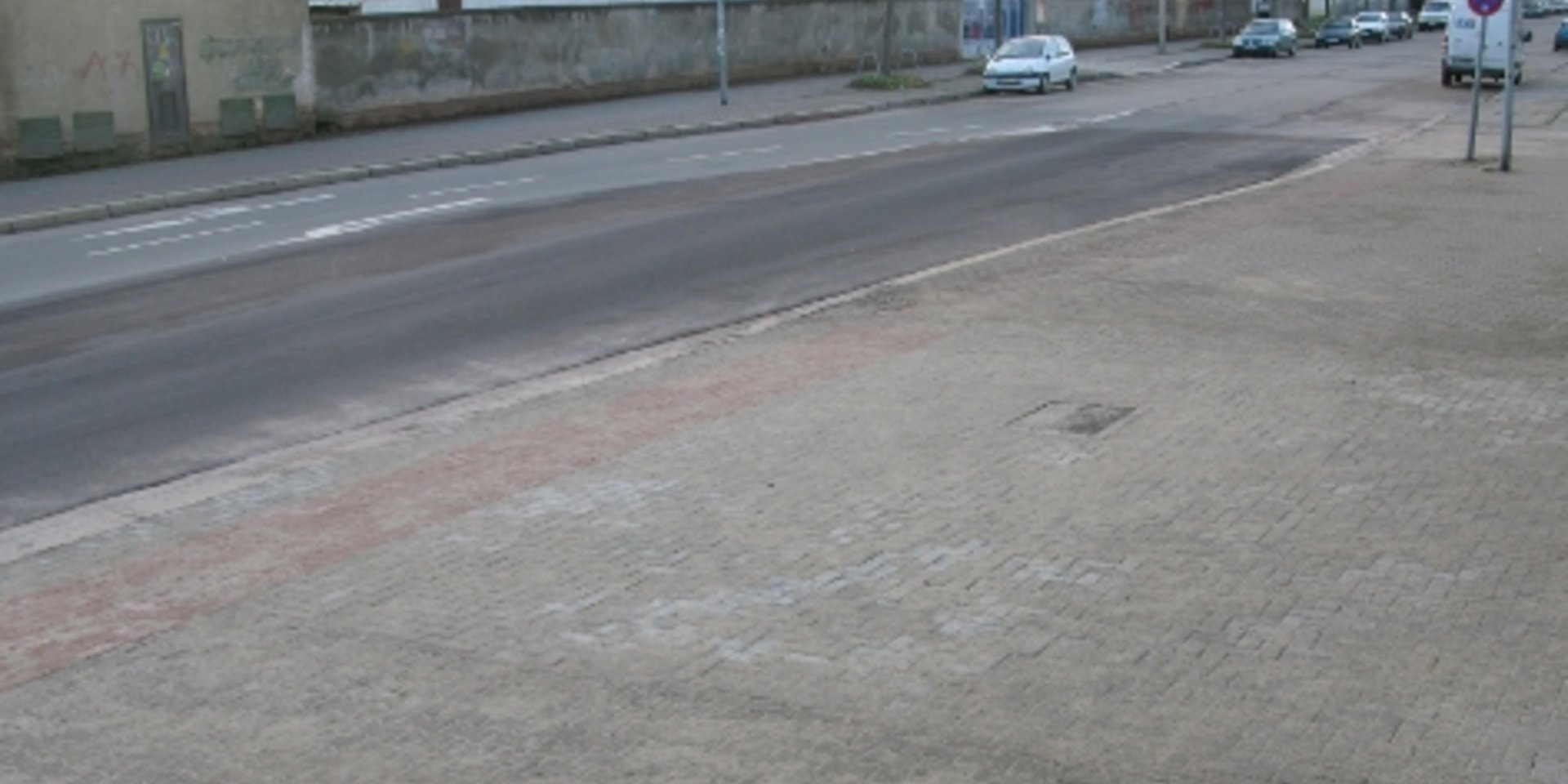 Umgebaute Depotausfahrt in der Spielhagenstraße.