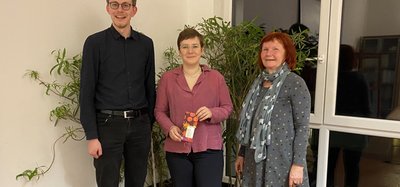 Die Vorsitzenden Yannik Franzki, Thea-Helene Gieroska und die Schatzmeisterin Angela Korth.