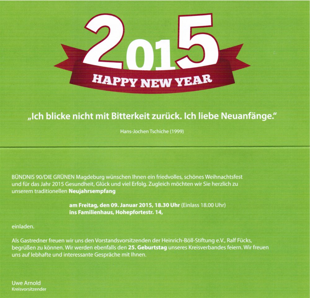 Einladung zum Neujahrsempfang