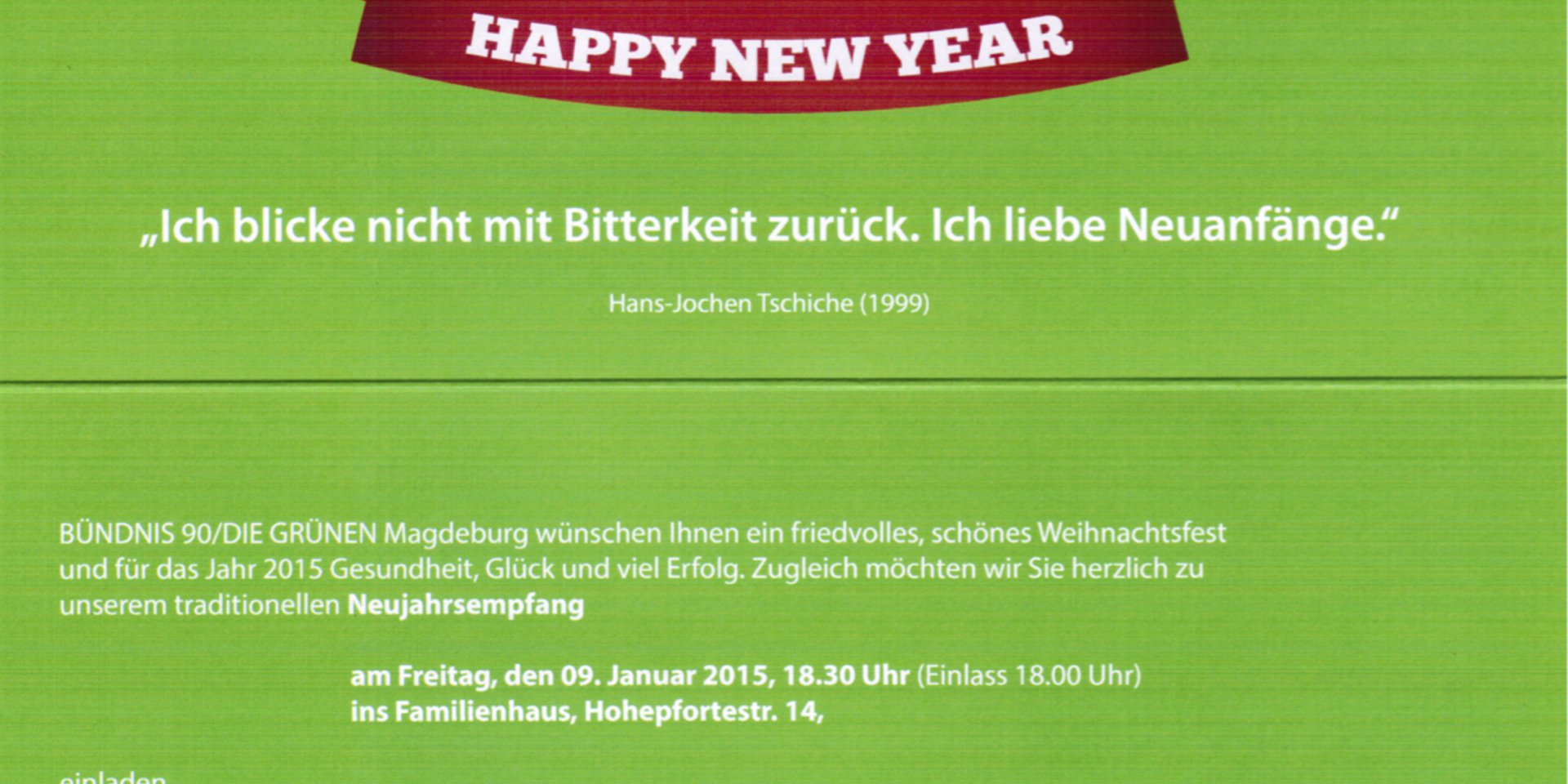 Einladung zum Neujahrsempfang