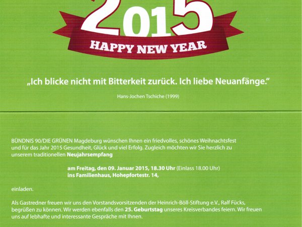 Einladung zum Neujahrsempfang