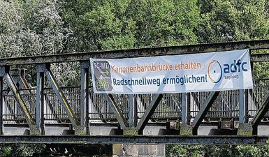 Die Kanonenbahnbrücke als mögliche Fahrradverbindung (Foto: Canehl)