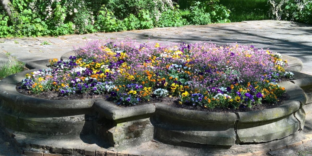 Symboldbild Park mit Blumen.