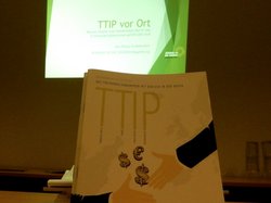 Titelfolie der Powerpoint zur TTIP-Diskussion auf der MV.