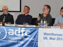 ADFC-Wahlforum mit Dirk Heuvemann (Braunschweig), Oliver Schilling (future), Wolfang Wähnelt (Fraktionsvorsitzender GRÜNE) und Gregor Bartelmann (FDP).