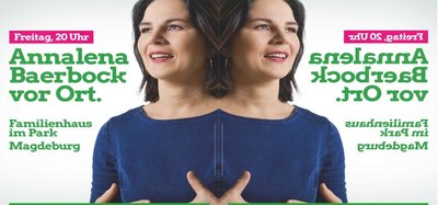 Ankündigung Annalena Baerbock im Familienhaus am 24.05. um 20 Uhr.