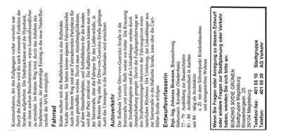 Faltblatt zur Umgesaltung des Hasselbachplatzes.