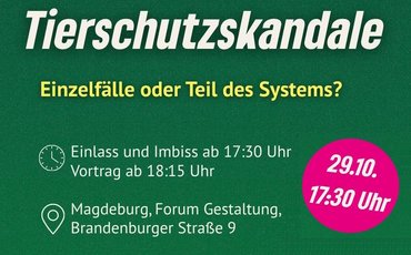 Einladung Veranstaltung "Tierschutzskandale"