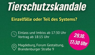 Einladung Veranstaltung "Tierschutzskandale"