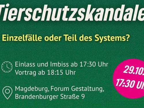 Einladung Veranstaltung "Tierschutzskandale"