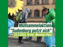 Grüne beim Müll sammeln in Sudenburg