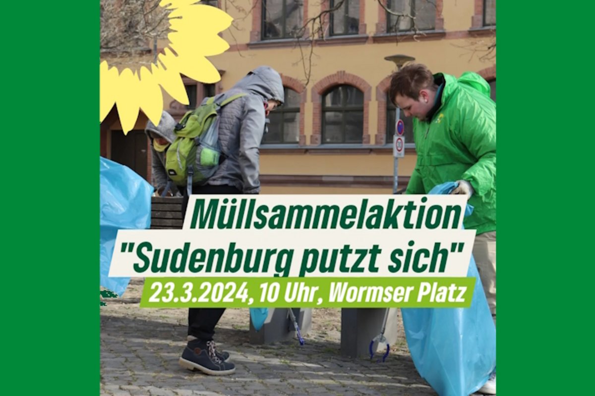 Grüne beim Müll sammeln in Sudenburg