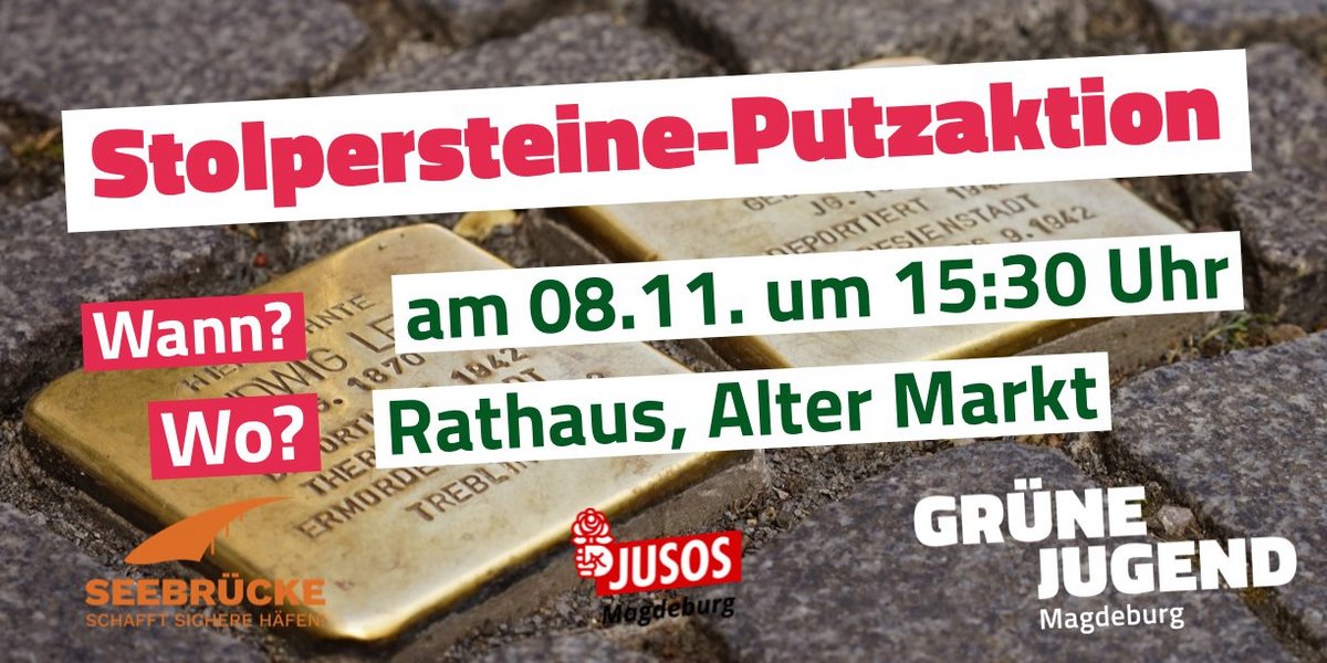 Stolpersteinputzaktion GRÜNE Jugend Magdeburg 2019
