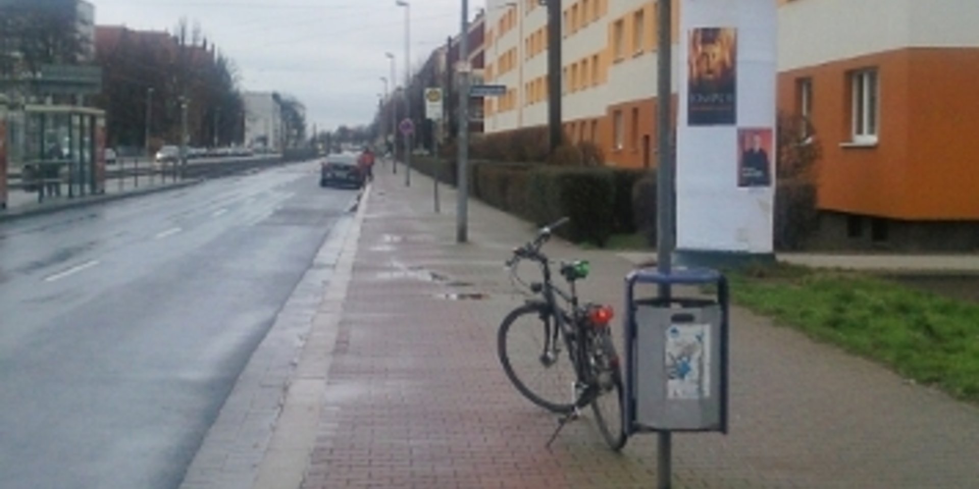 Fahrradweg am Westring in Höhe Liebknechtstraße.