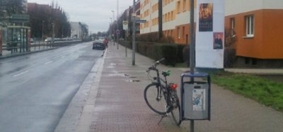 Fahrradweg am Westring in Höhe Liebknechtstraße.