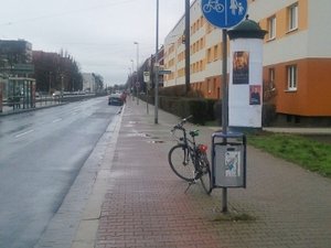 Fahrradweg am Westring in Höhe Liebknechtstraße.