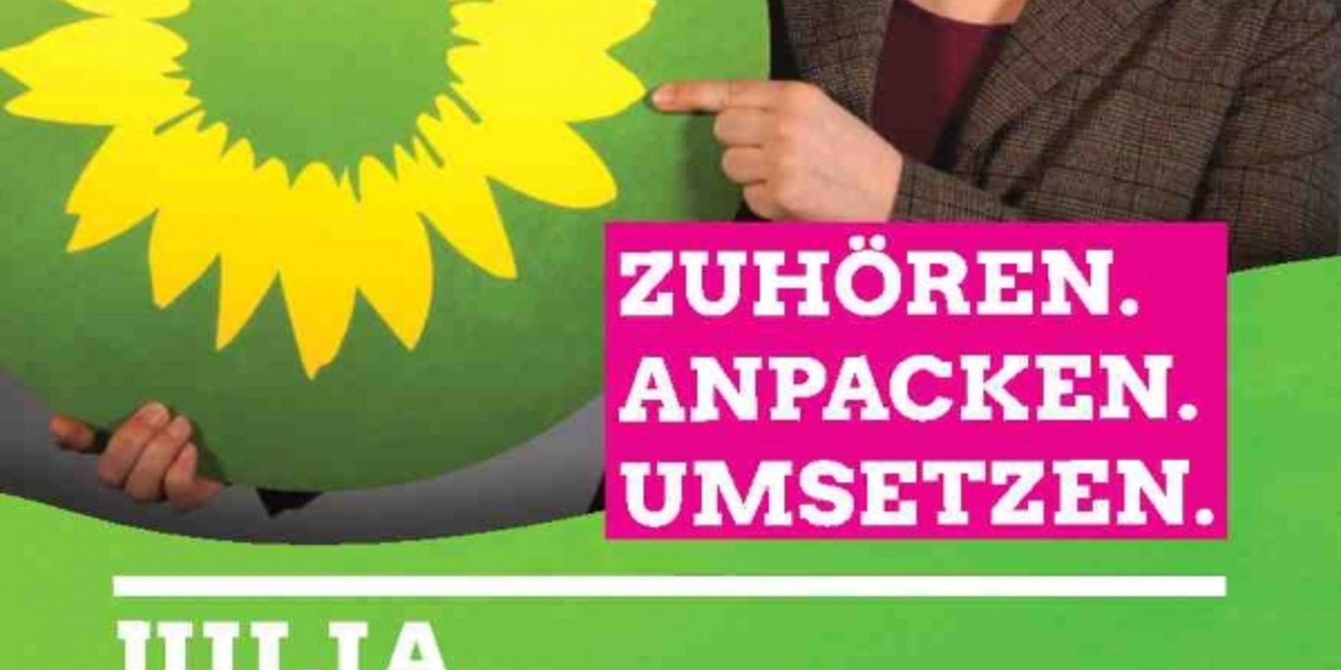 Titelblatt Flyer mit Julia Mayer-Buch.