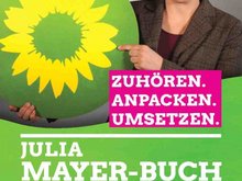 Titelblatt Flyer mit Julia Mayer-Buch.
