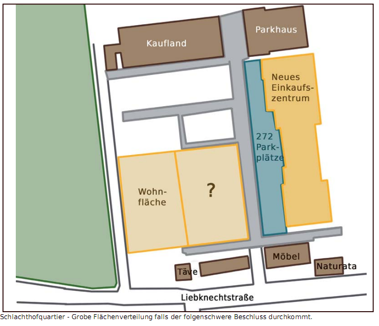 Skizze der geplanten Bebauung "Zum Handelshof"
