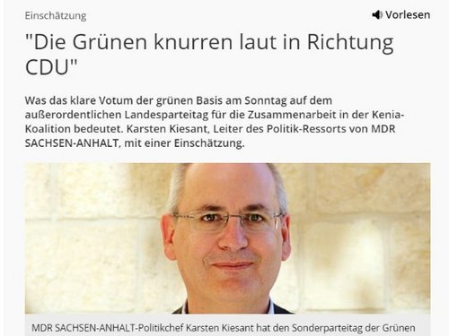 Artikel MDR Einschätzung zum Sonder-LDR Koalition.