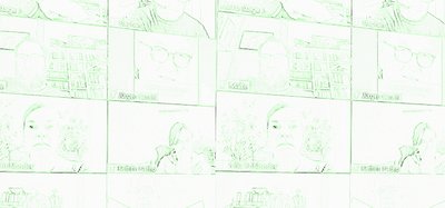 Verfremdete Webcambilder von einer Videokonferenz.