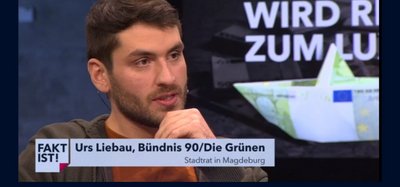 Screenshot Urs Liebau in der Sendung "Fakt ist".