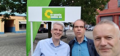 Stand mit Olaf Meister, Dr. Gregor Zündorf und Tom Bruchholz