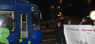 Flashmob gegen den Tunnel.
